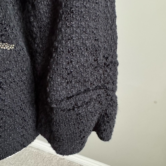 Coldwater Creek Black Textured Blazer with Silver Beading - Picture 7 of 9